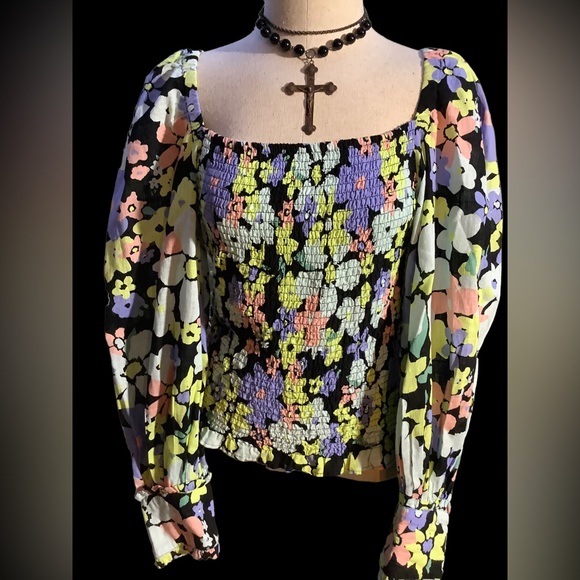 NWT FREE PEOPLE ARIANA PRINTED TOP. SIZE MEDIUM - Picture 9 of 16